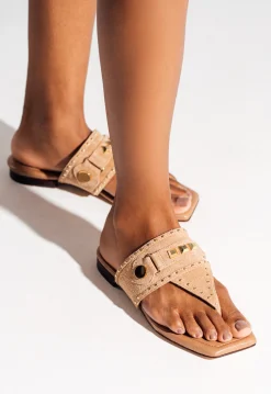 Aria Beige Suede Sandal