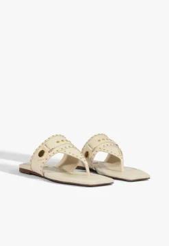 Aria White Leather Sandal