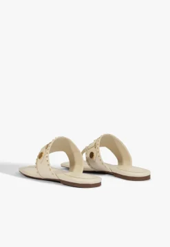 Aria White Leather Sandal