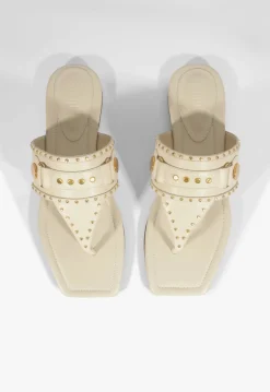 Aria White Leather Sandal