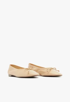 Arissa Beige Leather Ballet Flat