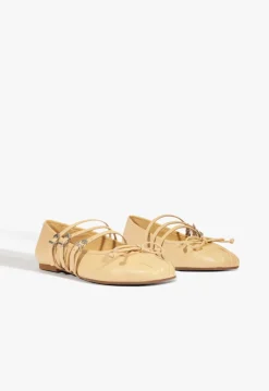 Arissa Beige Leather Ballet Flat