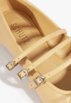 Arissa Beige Leather Ballet Flat