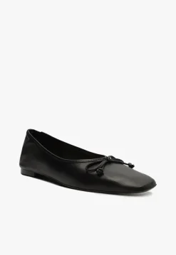 Arissa Black Leather Ballet Flat