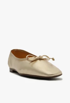 Arissa Gold Leather Ballet Flat