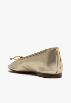Arissa Gold Leather Ballet Flat