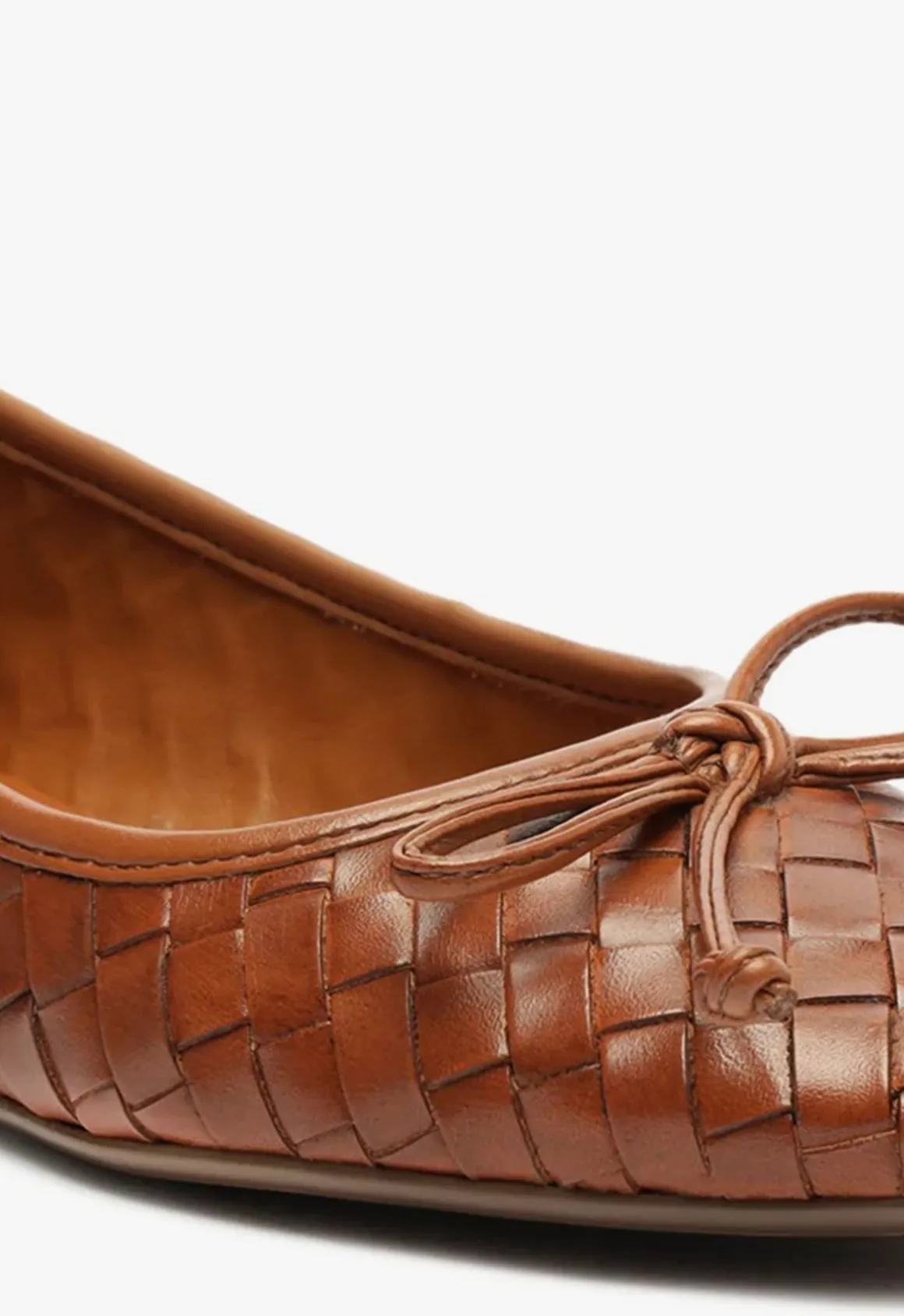 Arissa Honey Peach Leather Ballet Flat