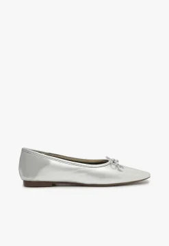 Arissa Silver Leather Ballet Flat
