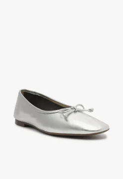 Arissa Silver Leather Ballet Flat
