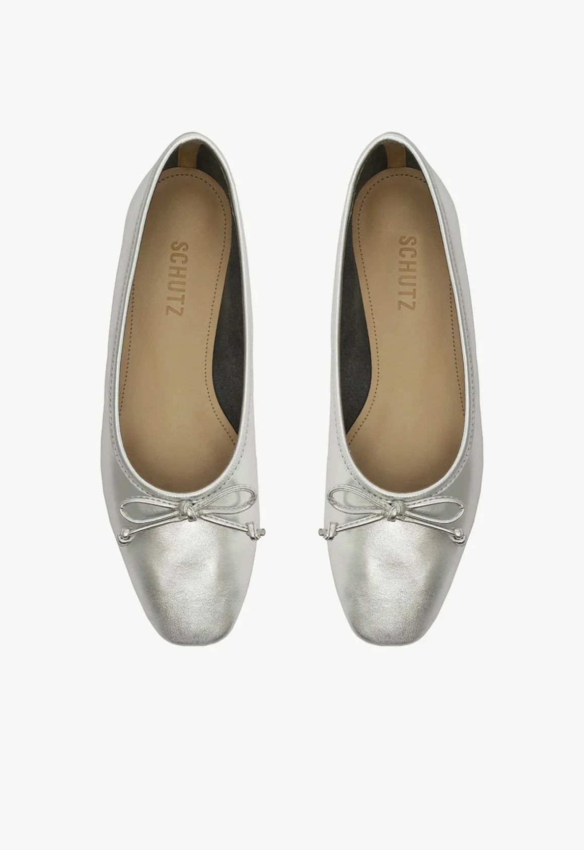 Arissa Silver Leather Ballet Flat