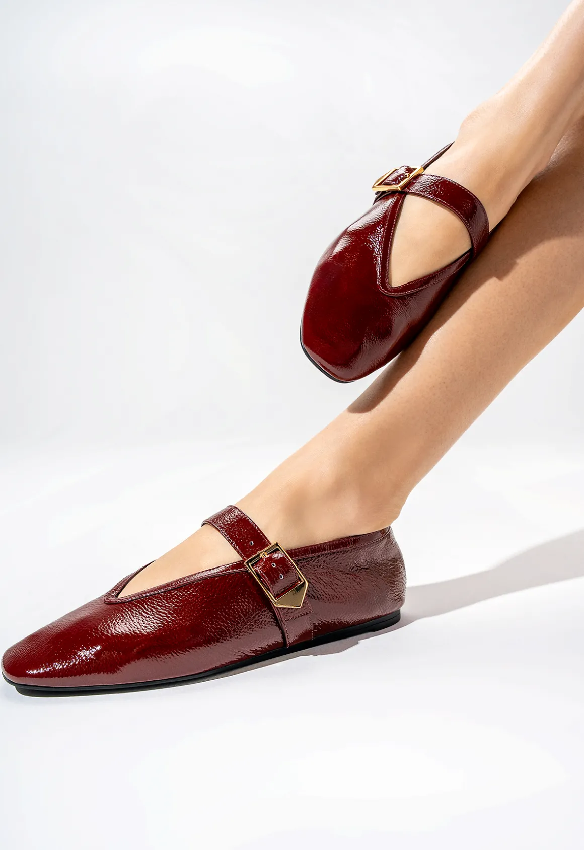Courtney Buckle Hair Calf Flat