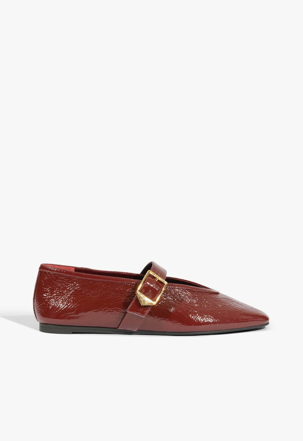 Courtney Buckle Patent Flat