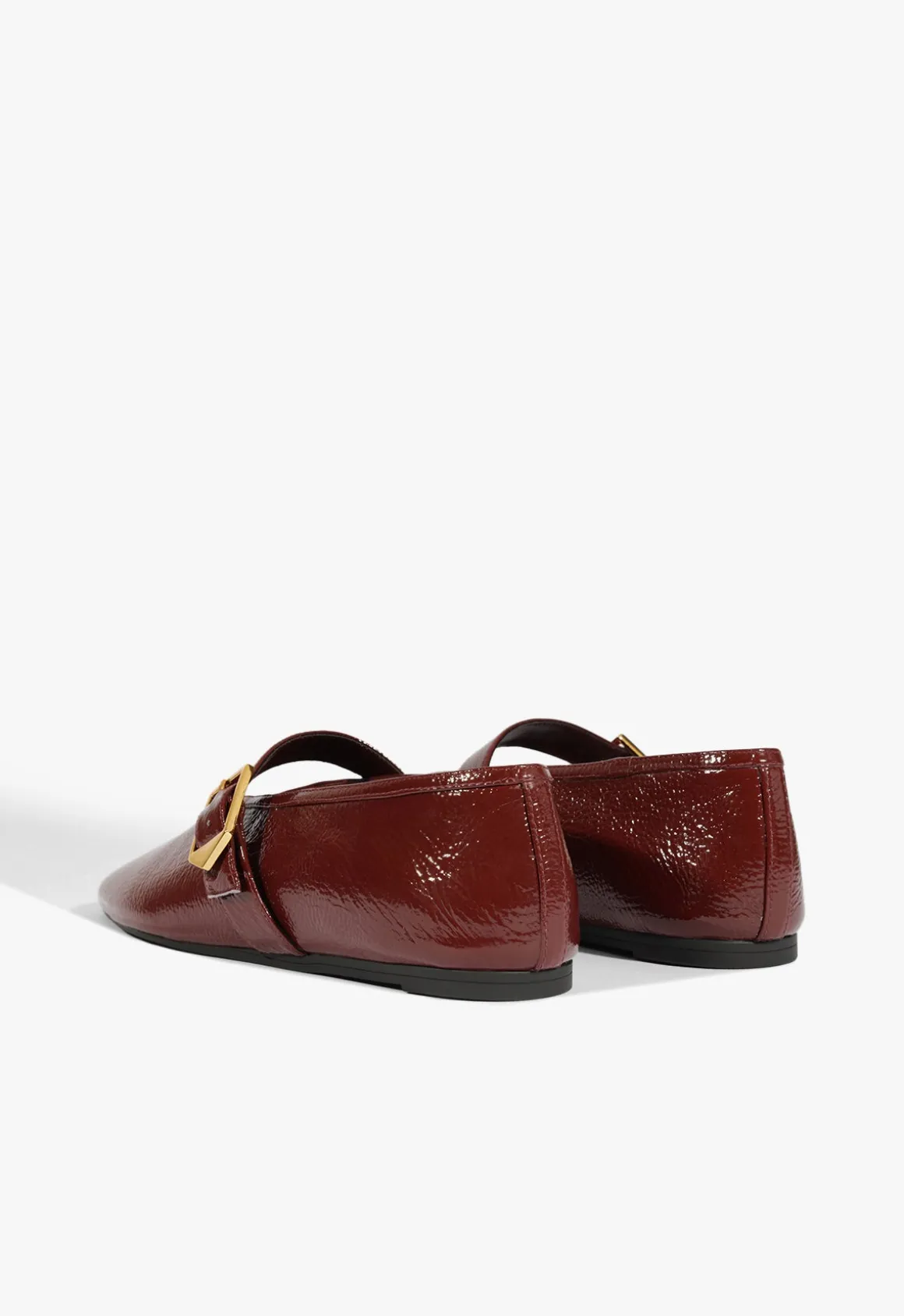 Courtney Buckle Patent Flat