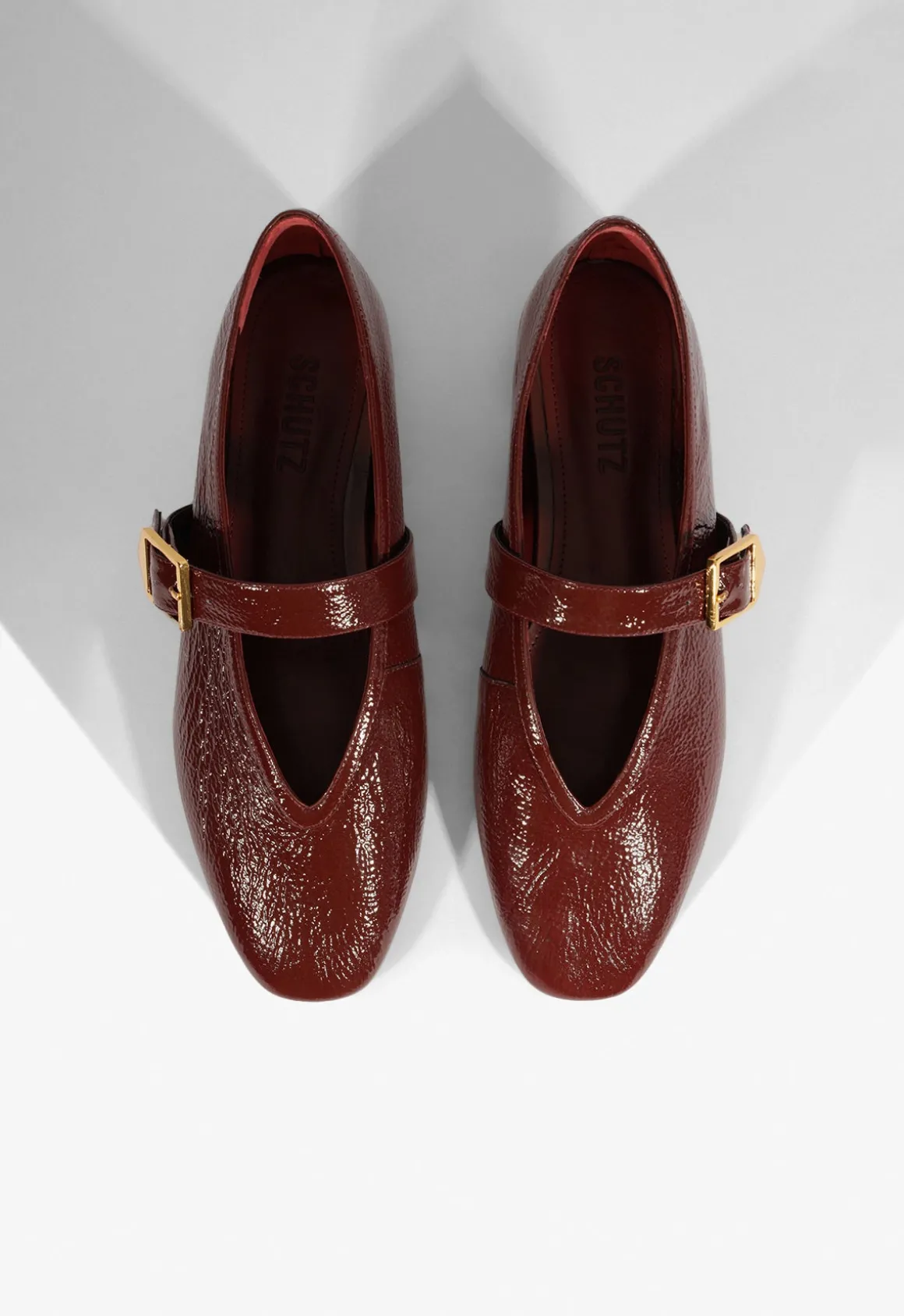 Courtney Buckle Patent Flat
