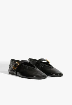 Courtney Buckle Patent Flat