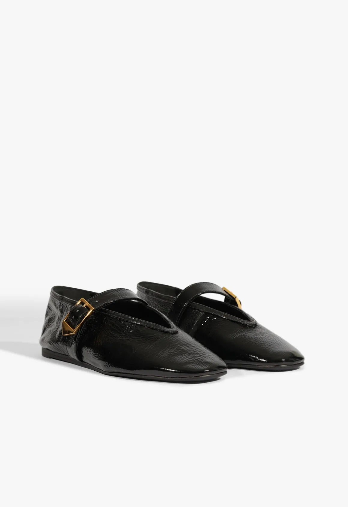 Courtney Buckle Patent Flat