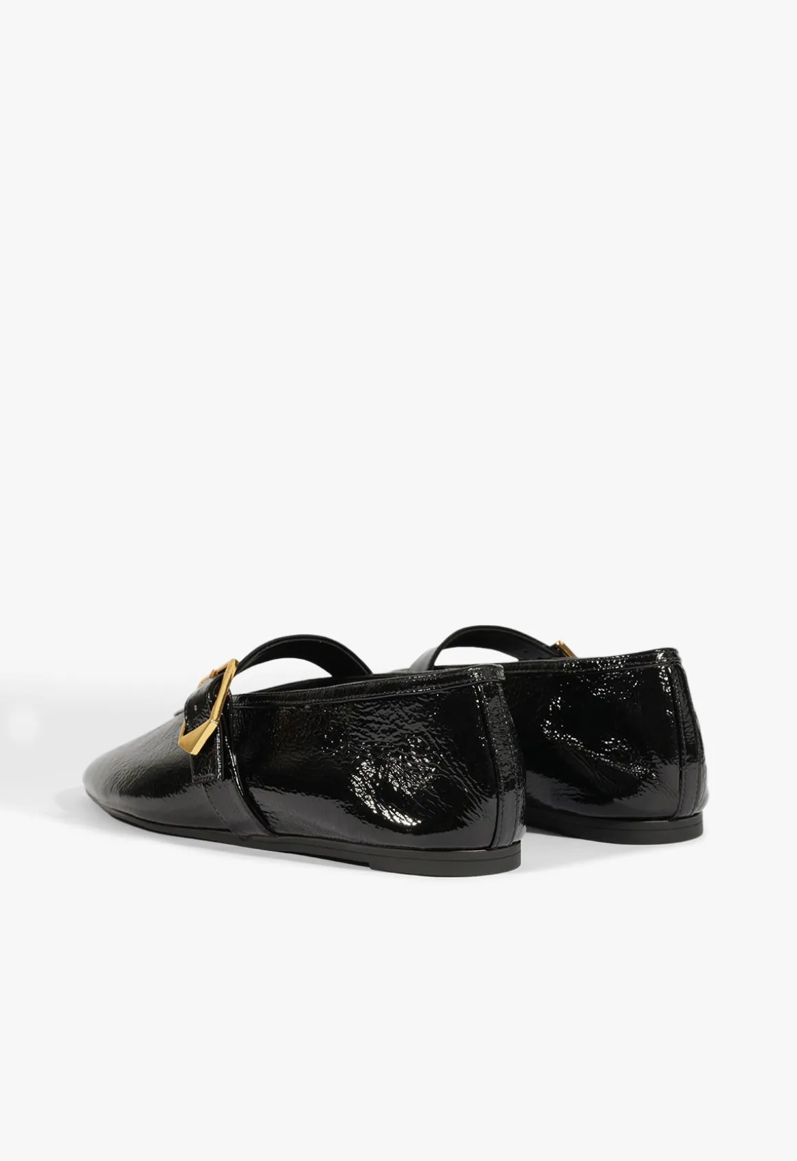Courtney Buckle Patent Flat