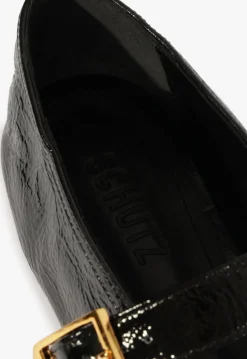 Courtney Buckle Patent Flat