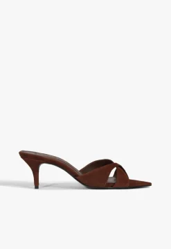 Hilda Leaf Mule Suede Sandal