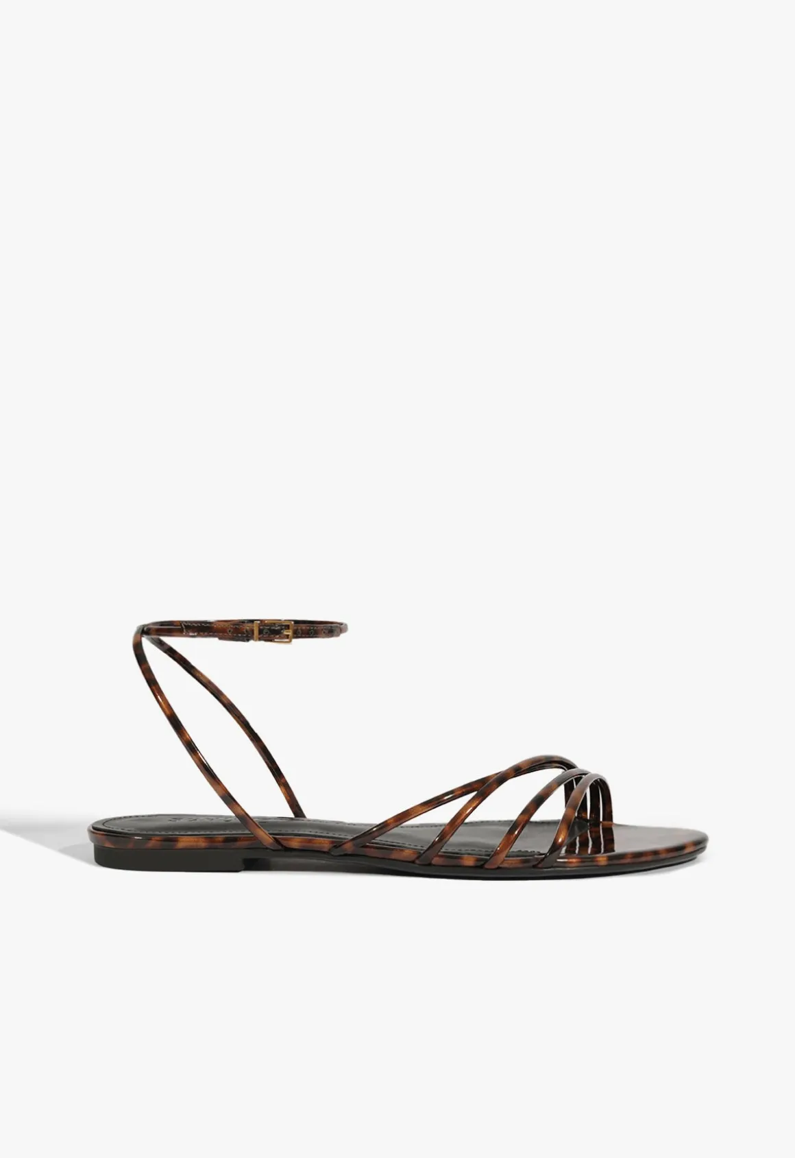 Inez Animal Print Leather Flat Sandal