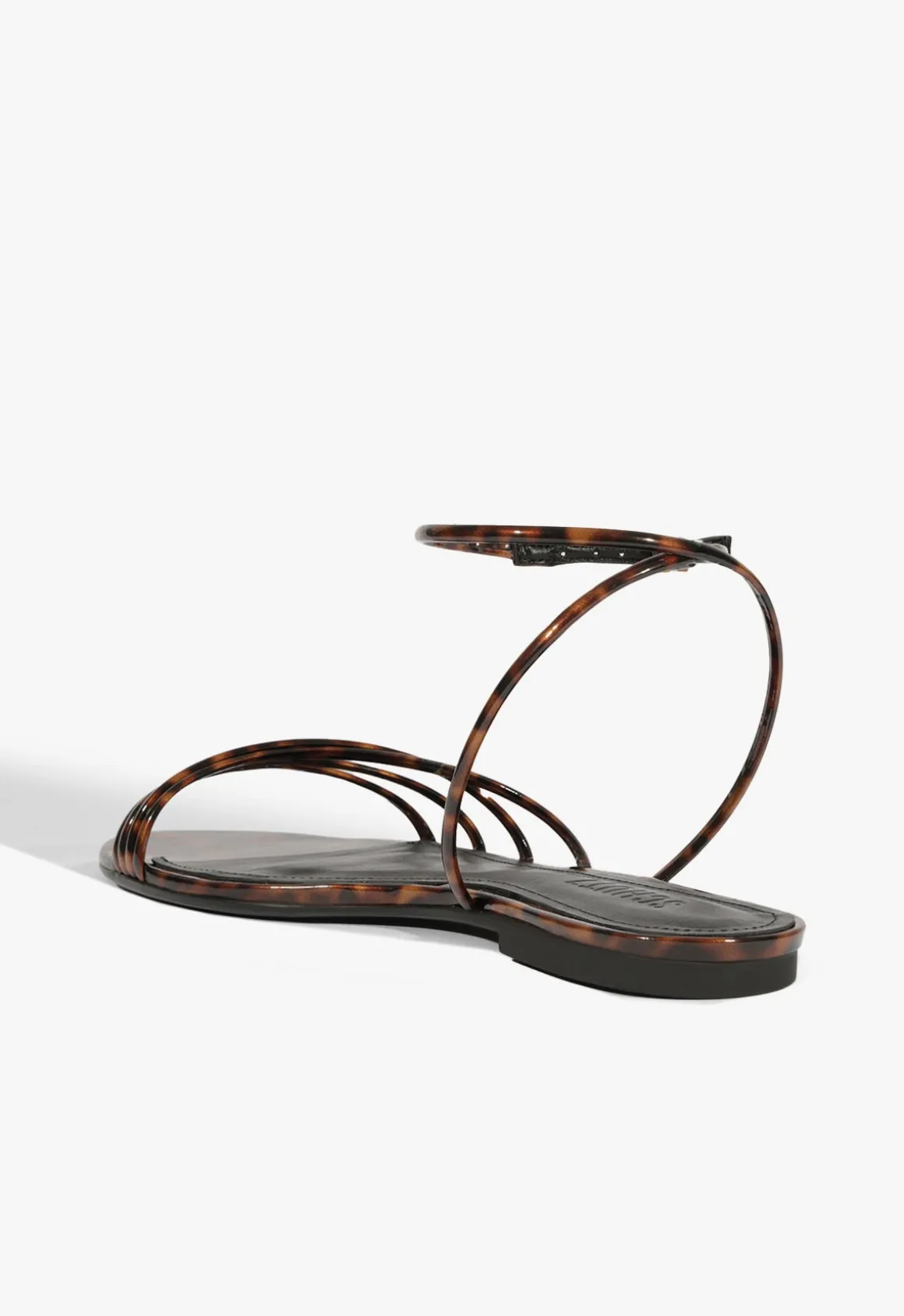 Inez Animal Print Leather Flat Sandal