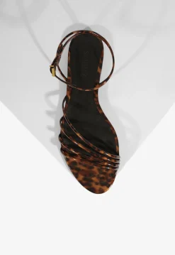 Inez Animal Print Leather Flat Sandal