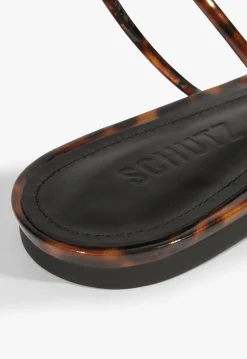 Inez Animal Print Leather Flat Sandal