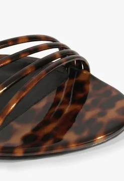 Inez Animal Print Leather Flat Sandal