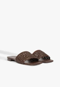 Juliet Brown Leather Flat Sandal