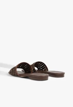 Juliet Brown Leather Flat Sandal