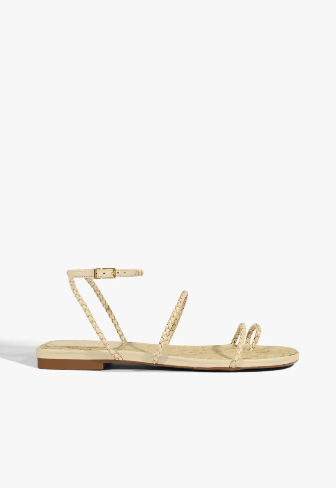 Kaya Beige Leather Flat Sandal