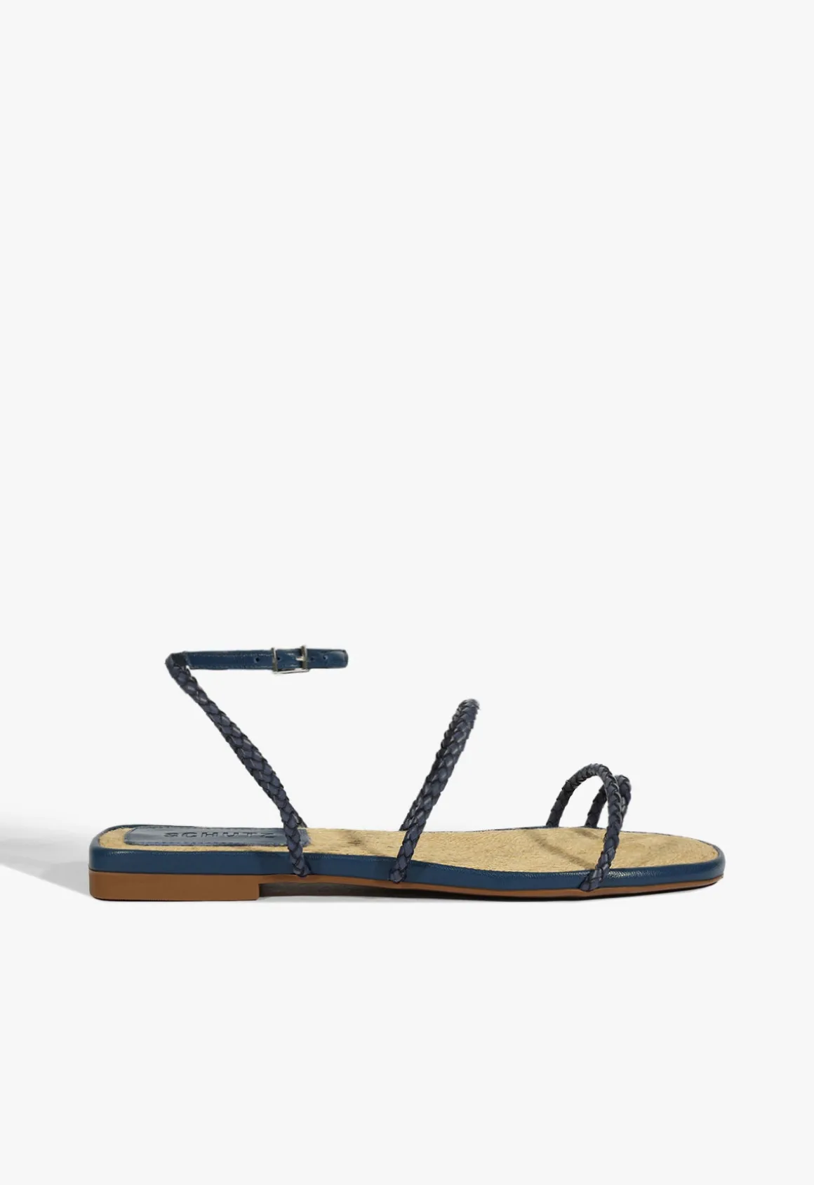 Kaya Blue Leather Flat Sandal