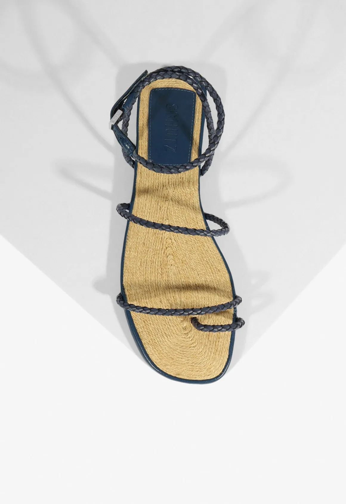 Kaya Blue Leather Flat Sandal