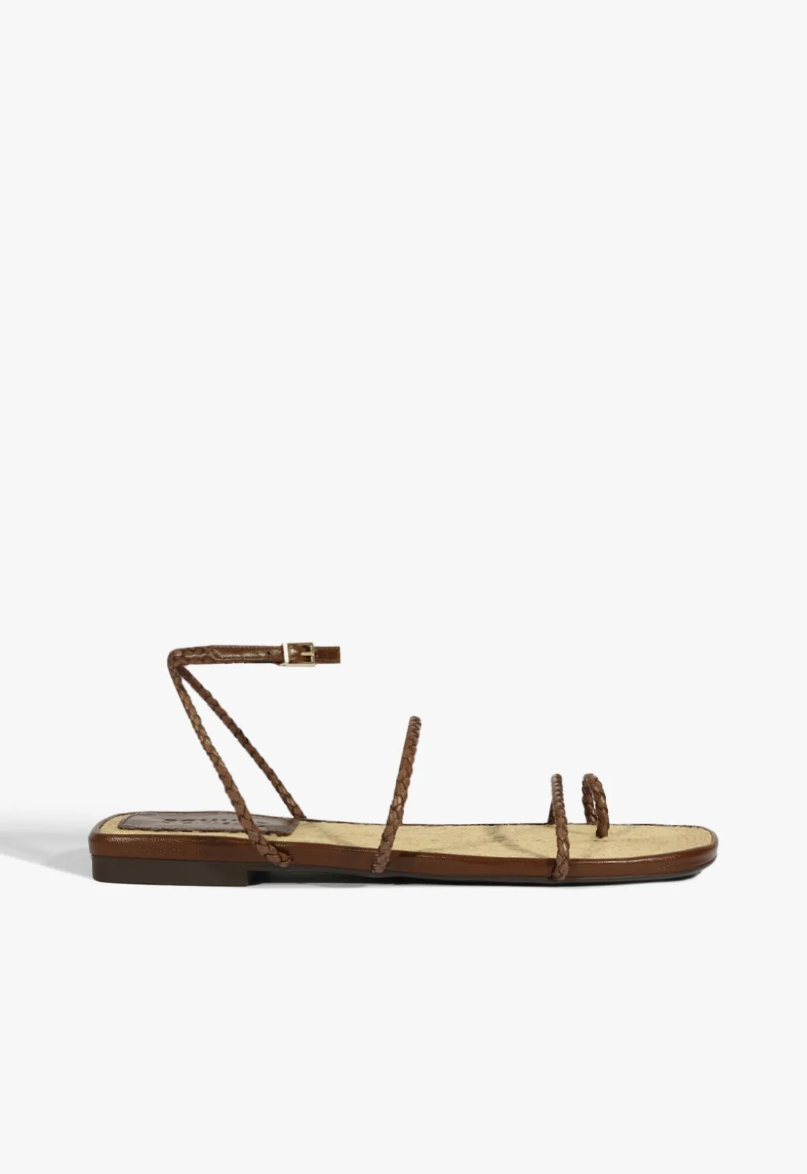 Kaya Brown Leather Flat Sandal