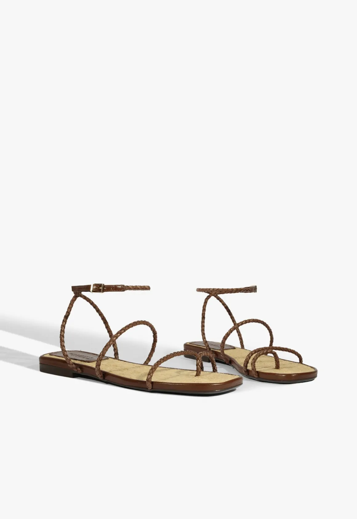 Kaya Brown Leather Flat Sandal
