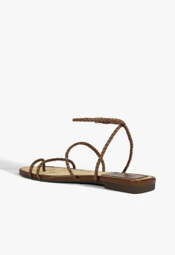 Kaya Brown Leather Flat Sandal