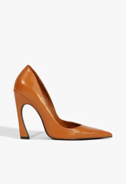Lexi High Sculptural Brown Pump