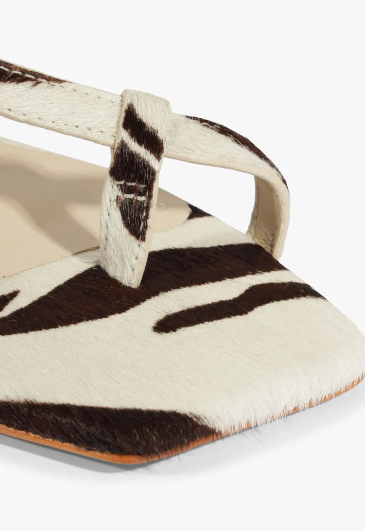 Lisa Animal Print Leather Flat Sandal