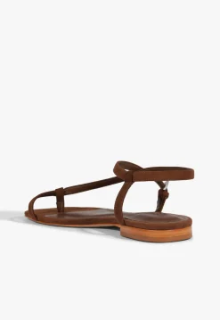 Lisa Brown Suede Flat Sandal