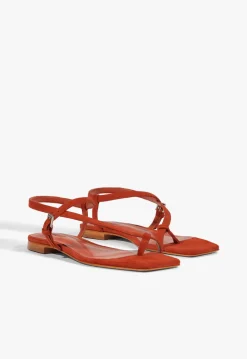 Lisa Red Suede Flat Sandal