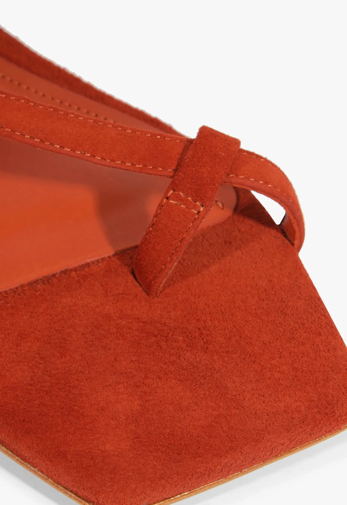 Lisa Red Suede Flat Sandal