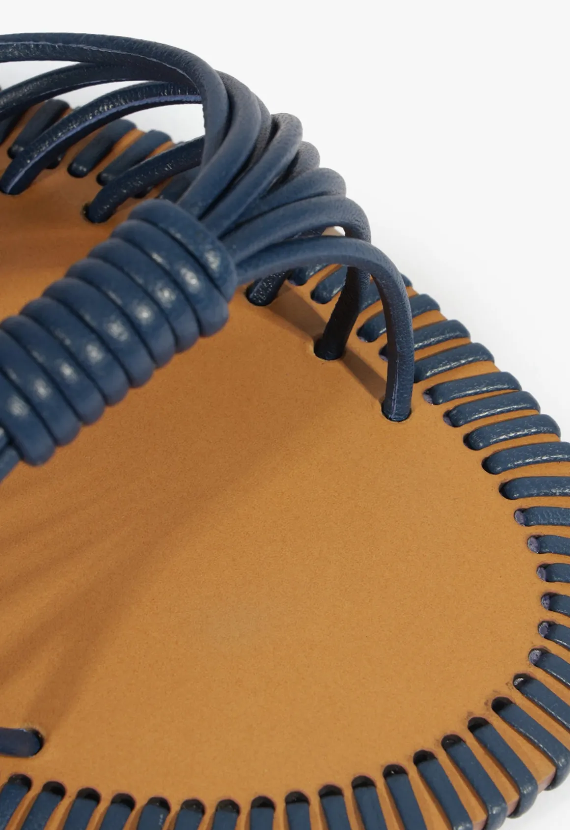 Livia Blue Leather Flat Sandal