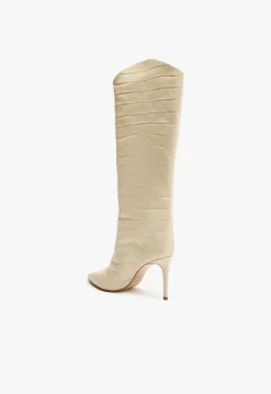 Maryana Crocodile-Embossed Leather Boot