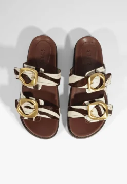Olga Animal Print Leather Sporty Sandal