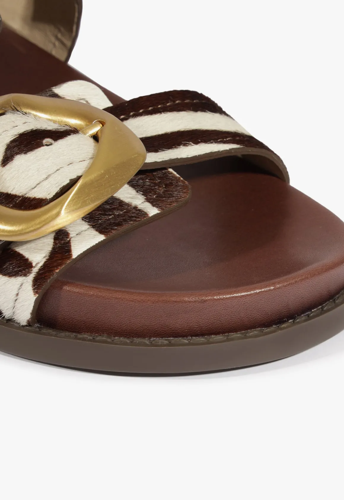 Olga Animal Print Leather Sporty Sandal