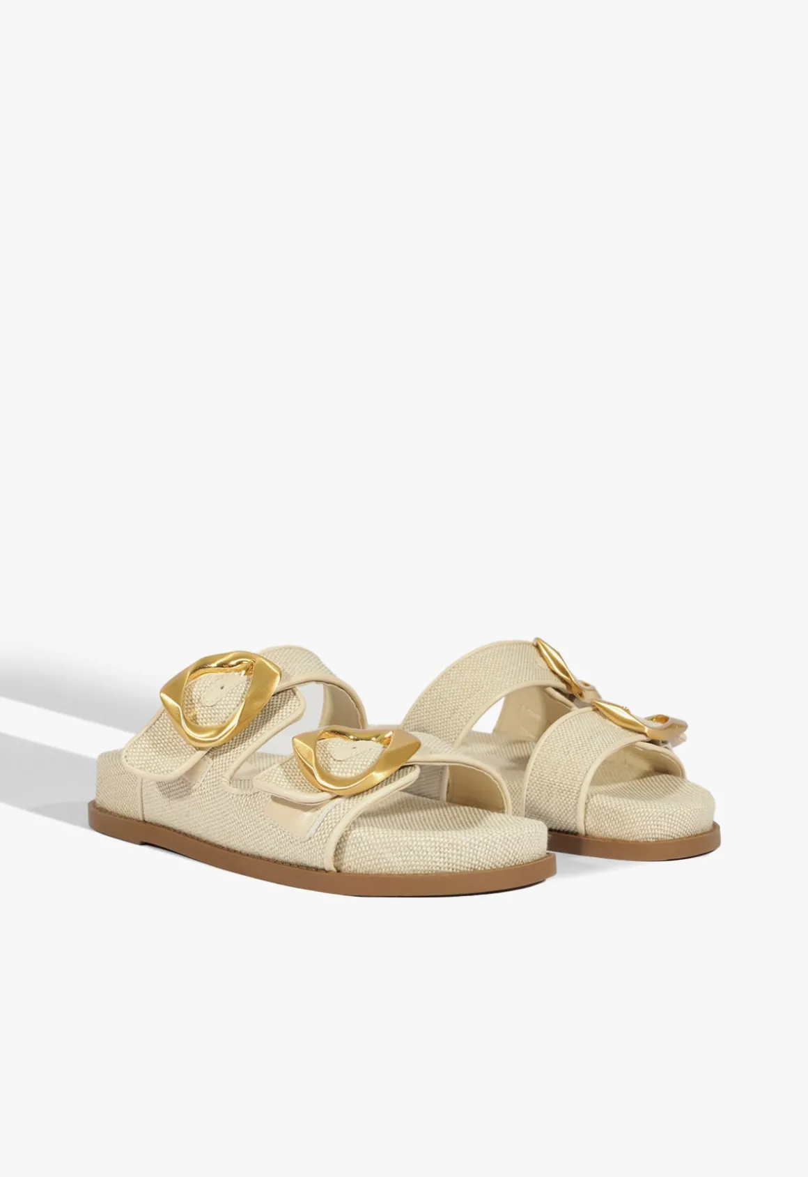 Olga Beige Linen Sporty Sandal