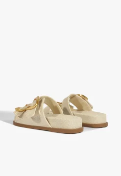 Olga Beige Linen Sporty Sandal
