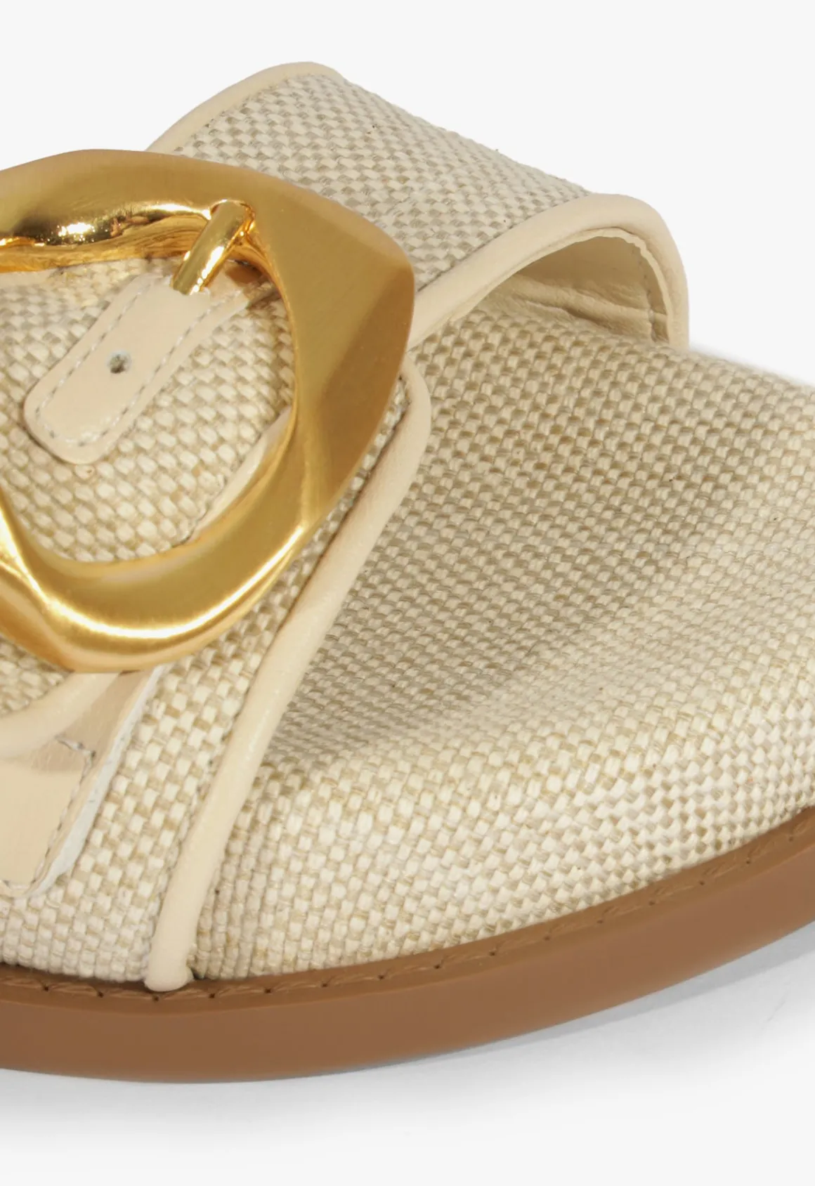 Olga Beige Linen Sporty Sandal