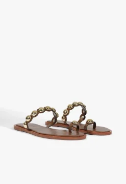 Romy Brown Leather Flat Sandal
