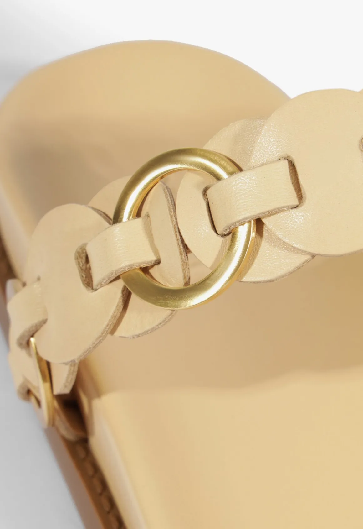 Selina Beige Leather Sporty Sandal